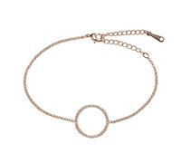 namana Kreis-Armband für Damen, Armband aus 18 Karat Roségold vergoldet oder Silberfarben mit AAA Zirkonia Edelsteinen, Armreif in Einer Geschenkbox (Rosegold, Vergoldet)