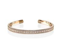 namana Roségold-Armspange für Damen, Roségold-Manschetten-Armband für Frauen, Roségold-Armreif für Damen, besetzt mit Zirkonia, offener Armschmuck mit Geschenkbox