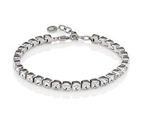 namana Tennis Armband für Damen, Edelstahlarmband mit Swarovski-Kristallen, silberfarben, vergoldet oder Rosé-Gold vergoldet Damenarmband, Armkette für Sie mit Geschenkbox