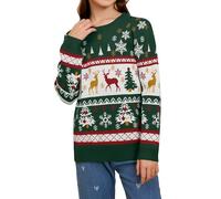 Namatime Weihnachtspullover Mädchen Junge Lustig Weihnachtspulli Ugly Christmas Sweater Rundhals Strickpullover mit Elch Weihnachts Pullover Familie Set Grün-Weihnachtsbaum 2Y