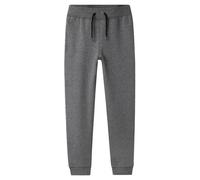 Sweathose NAME IT "NKMSWEAT - Jogger mit verstellbarem Bund und Rippbündchen", Jungen, Gr. 134, N-Gr, grau (dunkelgrau melange), angeraute Sweatware, Obermaterial: 80% Baumwolle, 20% Polyester, melier