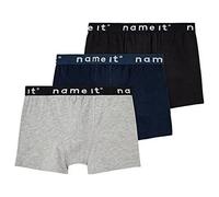 NAME IT Jungen Nkmboxer 3p Noos Unterhose, Black/Pack:w/ Grey Mel. + Dark Sapp., 104 EU