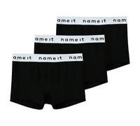 Trunk NAME IT "NKMBOXER 3P", Mädchen, Gr. 98, 3 Stk., weiß (schwarzdetail:hellweiß waistband), Jersey, Obermaterial: 95% Baumwolle, 5% Elasthan, unifarben, eng, Unterhosen, eng, Jersey, Logoschriftzug
