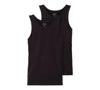 Unterhemd NAME IT "NKMTANK 2P für Jungen mit Rundhals und elastischem Tragekomfort", Jungen, Gr. 146 (152), 2 Stk., N-Gr, schwarz, Jersey, Obermaterial: 95% Baumwolle, 5% Elasthan, unifarben, normal, 