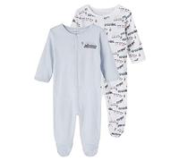 NAME IT 2er Pack Jungen Schlafstrampler aus Bio-Baumwolle Heather-92