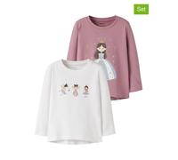 name it 2er-Set: Longsleeves ''Vix'' in Rosa - Größe 104 | Kinder Longsleeves
