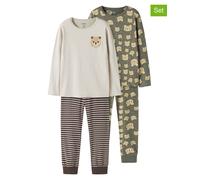 Name It Nightset Langarm-pyjama 2 Einheiten 7-8 Jahre Dusty Olive / Bear AOP and YD