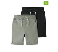 name it 2er-Set: Sweatshorts "Vermo" in Khaki - Größe 146 | Kinderhosen