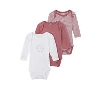 NAME IT 3er Pack Langarm Baby Bodys aus Bio-Baumwolle Mesa Rose-68