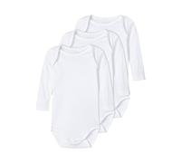NAME IT Unisex Baby Nbnbody 3p Solid White 3 Noos Schlafanzug, Bright White, 74 EU