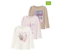name it 3er-Set: Longsleeves "Ollia" in Beige - Größe 92 | Kinder Longsleeves