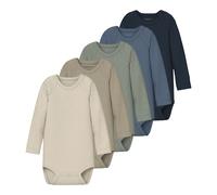 NAME IT 5er-Pack Body langarm Rippqualität 86 blau/grün/beige
