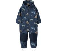 Overall NAME IT "NMMALFA08 SOFTSHELL SUIT AOP 1FO NOOS", Kinder, Gr. 116, N-Gr, blau (oceana aop:construction), Softshell, Obermaterial: 94% Polyester, 6% Elasthan, bedruckt, regular fit knöchellang,