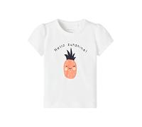 name it Baby Girls NBFFANNA SS Top, Bright White, 56