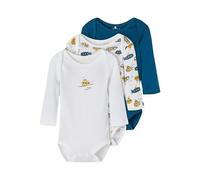NAME IT Baby Jungen 3er-Pack Langarm Bodys Legion Blue 62