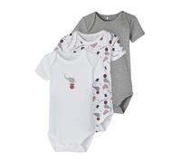 Name it Baby Jungen Mädchen Body kurzarm 3er Pack NBNBODY 3P SS GREY MEL CIRCUS grey melange 50