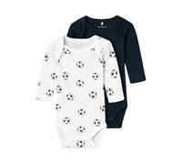 NAME IT Baby - Jungen Nbmbody 2p Ls Football Noos, Bright White, 86