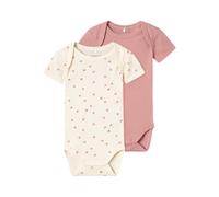 NAME IT Baby - Mädchen Nbfbody 2p Ss Buttercream Hearts Noos Kurzarmbody (1er Pack)