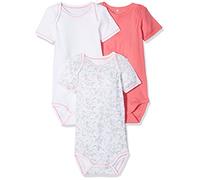 NAME IT Baby-Mädchen NBFBODY SS NOOS Body, Mehrfarbig (Sunkist Coral), 68 (3er Pack)