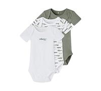 name it - Kurzarm-Body NBMBODY - CROCO 3er in agave green Gr.56