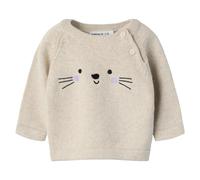 name it Baby Strickpullover Katze - Peyote Melange 74