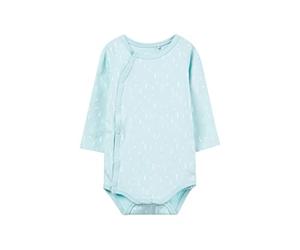 NAME IT Baby Wickelbody hellblau mit Allover-Print 74