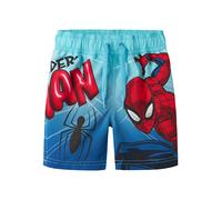 Badeshorts NAME IT "NMMMALTE SPIDER LONG SWIMSHORTS MAR", Jungen, Gr. 98, N-Gr, blaufish, Jersey, Polyester, bedruckt, Badehosen Badeshorts (87602437-98) blaufish