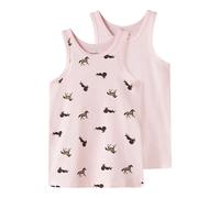 Unterhemd NAME IT "NMFTANK TOP 2P BALLERINA HORSE NOOS", Mädchen, Gr. 92, 2 Stk., N-Gr, ballerina, Jersey, Obermaterial: 95% Baumwolle, 5% Elasthan, bedruckt, unifarben, Rundhals, Unterhemden Unterhem