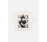 T-Shirt NAME IT "NKFDYP WEDNESDAY SS RLX TOP BOX NOOS SKY", Mädchen, Gr. 134 (140), rot (cloud dancer), Jersey, Obermaterial: 100% Baumwolle, bedruckt, casual, relaxed fit, Rundhals, Kurzarm, Shirts (