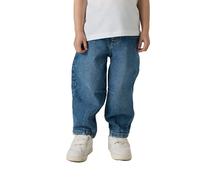 Bequeme Jeans NAME IT "NMFBELLA BALLOON JEANS 2441-SM NOOSwe", Mädchen, Gr. 92, N-Gr, faded denim, Denim/Jeans, Obermaterial: 99% Baumwolle, 1% Elasthan, leichte Abriebeffekte, Ballonform lang, Jeans