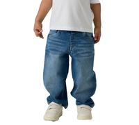 Weite Jeans NAME IT "NMMBEN BARREL JEANS 8720-OM NOOS", Jungen, Gr. 92, N-Gr, blau (medium blau denim), Denim/Jeans, Obermaterial: 75% Baumwolle, 22% Polyester, 2% Viskose, 1% Elasthan, Abriebeffekte,