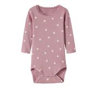 NAME IT Body langarm Blumen Rippqualität 80 rosa