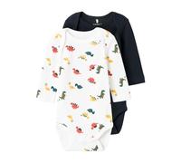 name it - Langarmbody NBMBODY - DINO 2er Pack in bright whit mehrfarbig Gr.92