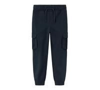 Sweathose NAME IT "NKMOLLIE CARGO PANT BRU NOOS", Jungen, Gr. 152, N-Gr, blau (schwarz sapphire), Sweatware, Obermaterial: 60% Baumwolle, 40% Polyester, unifarben, loose fit normal, Hosen Sweathose (9