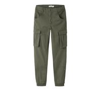 Name It Jungen Cargohose Nitbamgo Regular Fit Twill verstellbarer Bund Gr. 176 Deep Lichen Grün