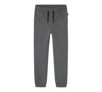 Jogginghose NAME IT "NKMSWEAT für Jungen mit verstellbarem Bund und Kordelzug", Mädchen, Gr. 98, N-Gr, grau (dunkelgrau melange), Sweatware, Obermaterial: 80% Baumwolle, 20% Polyester, unifarben, regu