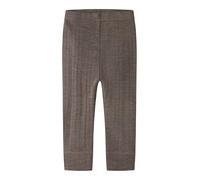 Leggings NAME IT "NBMWANG WOOL NEEDLE LONGJOHN SOLID NOOS", Mädchen, Gr. 62, N-Gr, braun (morel), Strick, Obermaterial: 100% Wolle, unifarben, regular fit knöchellang, Hosen Leggings, aus reiner Merin