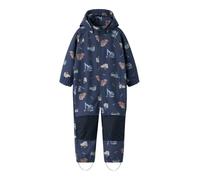 Overall NAME IT "NMMALFA08 SOFTSHELL SUIT AOP 1FO NOOS", Kinder, Gr. 98, N-Gr, blau (oceana aop:construction), Softshell, Obermaterial: 94% Polyester, 6% Elasthan, bedruckt, regular fit knöchellang, e