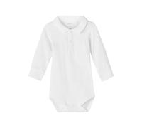Langarmbody NAME IT "NBMHOLGER LS POLO BODY NOOS" Gr. 86, N-Gr, weiß (bright white) Baby Bodies (44053321-86) bright white