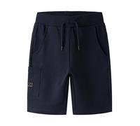 Sweatshorts NAME IT "NKMVIVASSE LONG SWE SHORTS UNB", Mädchen, Gr. 134, N-Gr, navy blazer, Sweatware, Obermaterial: 100% Baumwolle, unifarben, regular fit kurz, Hosen Sweatshorts, Baumwolle, regular f