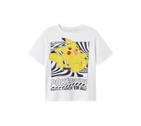 Name It T-Shirt Jungen Nkmjamish Pokémon NREG SS Top – 100% Baumwolle Rundhals Weiß Gr. 122/128