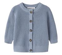 Strickjacke NAME IT "NBNBUBBA LS KNIT CARD NOOS", Mädchen, Gr. 74, ashley blau, Strick, Obermaterial: 100% Baumwolle, unifarben, regular fit normal, Rundhals, Rippbündchen, Strickjacken Strickjacke, i
