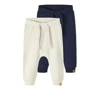 Sweathose NAME IT "NBNTAKKI 2P SWEAT PANT NOOS", Baby, Gr. 56, N-Gr, blau (schwarz sapphire), Sweatware, Obermaterial: 95% Baumwolle, 5% Elasthan, unifarben, casual, regular fit, Hosen, im Baggy Fit S
