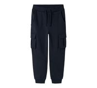 Jogginghose NAME IT "NMNOLI für Unisex mit elastischem Bund und schlichtem Look", Mädchen, Gr. 80, N-Gr, blau (schwarz sapphire), Sweatware, Obermaterial: 60% Baumwolle, 40% Polyester, unifarben, norm