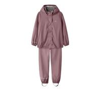 Regenmantel NAME IT "NKNDRY10 Regenjacke und Hose im Set", Jungen, Gr. 146, rosa (wistful mauve), Web, Obermaterial: 100% Polyester, unifarben, regular fit normal, elastischer Bund, Mäntel Regenanzug,