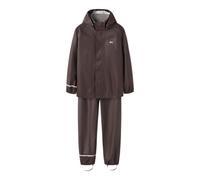 Regenmantel NAME IT "NKNDRY10 Regenjacke und Hose im Set", Jungen, Gr. 134, seal braun, Web, Obermaterial: 100% Polyester, unifarben, regular fit normal, elastischer Bund, Mäntel Regenanzug, Keine Lat