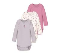 Name It Kinder-Langarmbody Flower 3er-Pack – Alltagsunterwäsche Gr. 62, grau