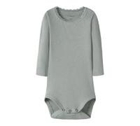 Langarmbody NAME IT "NBFKAB LS BODY NOOS", Jungen, Gr. 50, N-Gr, grau (slate gray), Jersey, Obermaterial: 57% Baumwolle, 38% Modal, 5% Elasthan, meliert, unifarben, normal, Rundhals, Bodys (86148624-5