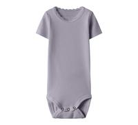 Kurzarmbody NAME IT "NBFKAB SS BODY NOOS", Jungen, Gr. 56, N-Gr, lavender gray, Rippware, Obermaterial: 57% Baumwolle, 38% Modal, 5% Elasthan, unifarben, regular fit normal, Rundhals, Bodys, Baumwollm