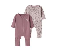 name it Schlafanzug 2er Set mit Reißverschluss lila Blüten Violet Ice 74